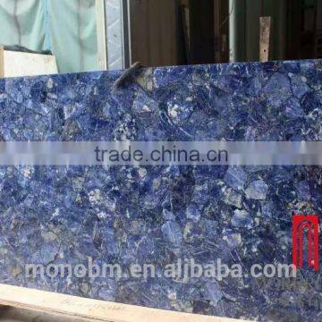 Luxury Decoration Translucent Stone Blue Onyx Slab