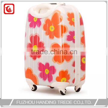 New arrival jacquard trolley luggage , 3 pc abs floral suitcase set