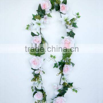 Artificial flower garland silk rose and lily garland