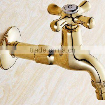 Solid Brass Laundry Sink Bar high end gold plate washing machine tap Bathroom Water Tap 0711