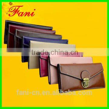 Low price fashion design PU leather neck wallet for ladies