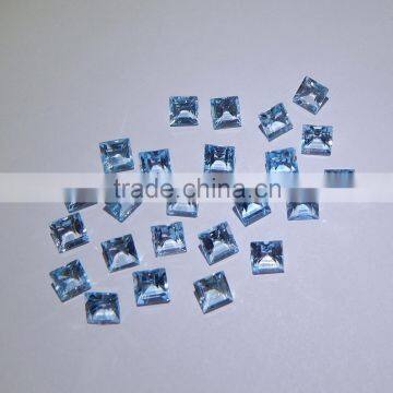 NATURAL SKY BLUE TOPAZ CUT FACETED GOOD COLOR & QUALITY 6 MM SQUARE LOT photo-5