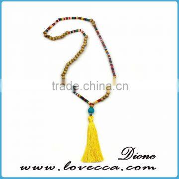 Personalized customized wholesale fashion yellow Tassel Pendant necklace