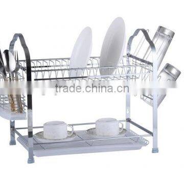 2 tier kitchen chrome dish rack