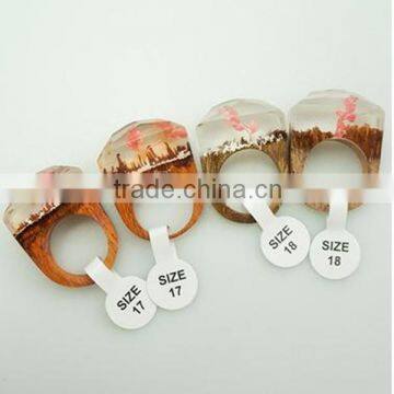 promotive gift for women jewelry miniature landscapes secreted wooden rings