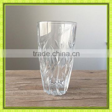 Attractive 400ml Glass Tumbler Water Drinking Cup With Plants Pattern