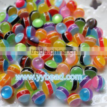 10MM Round Striped Beads Resin Chunky Necklace Beads For Jewelry Making