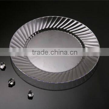 durable plastic plate,clear/silver coated plate