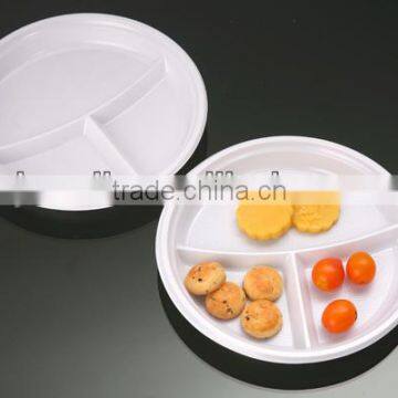 3 division plastic plates for hotel/restaurant/party