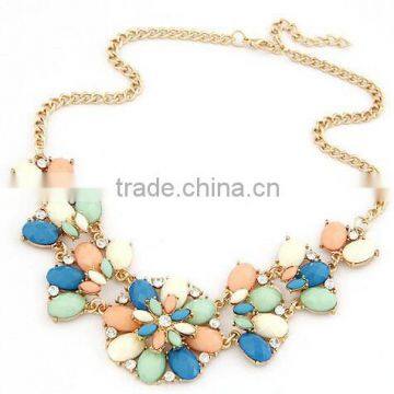 Metal Acrylic Flower Vintage Collar Pendant Statement Necklace Women Necklaces & Pendants Fashion Necklaces for Women 2014