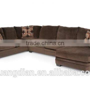 custom made funiture velvet fabric wooden corner sectional sofa