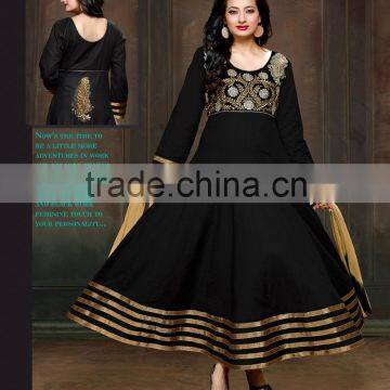 Cotton Designer Semi Stitched Embroidered Printed Salwar Kameez Suit Dress Ethnic