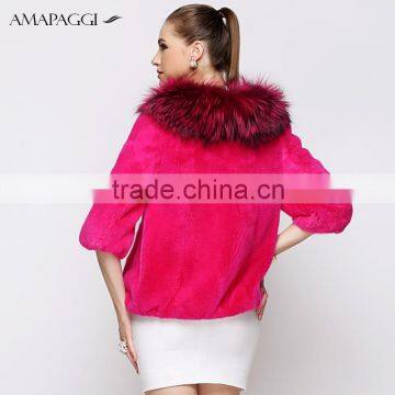 Shenzhen OEM Light Pink Women Short Mink Fur Coat for Wholesale photo-6