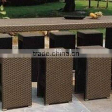 Patio Rattan Furniture / Outdoor Garden PE Rattan Bar Table and Chair