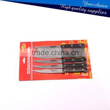 Factory Price Stainless Steel 6PCS Steak Knifves With Plastec Handle Blister Card/Gift Box /Color Box photo-2