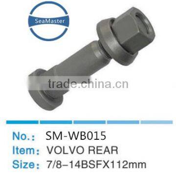 High strenth alloy wheel bolt with nut 7/8-14BSF*112mm for trucks and autos