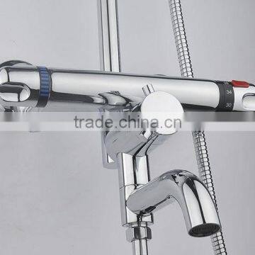 luxury double handle 8 inch rainfall shower head thermostatic bath & shower faucet set for childern