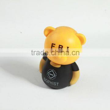 yellow bear shape customized coin bank, OEM money box, china maunfacturer custom made coin bank