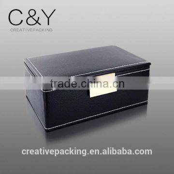 Antique Large Space Design Leather Jewelry Gift Box With Lock