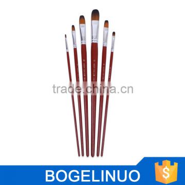 6 Pieces Nylong Hair Art Paint Brushes Long handle China Paint Brushes