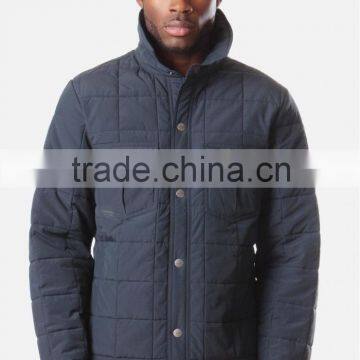 Waxed Quilted Funnel Neck Jacket, Olive