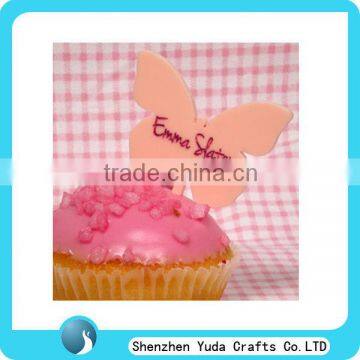 customized acrylic cupcake topper ,laser cut butterfly plexiglass cupcake topper