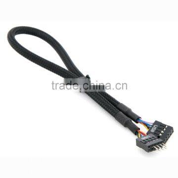 9 Pin USB Internal Connector 8 Wire Extension Braided Cable