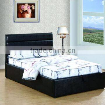 New design space saving lift up storage bed modern PU bed