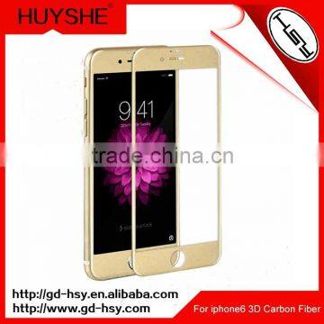 HUYSHE 2016 new arrivals 3D carbon fiber tempered glass 9H screen protector for Apple iphone 6