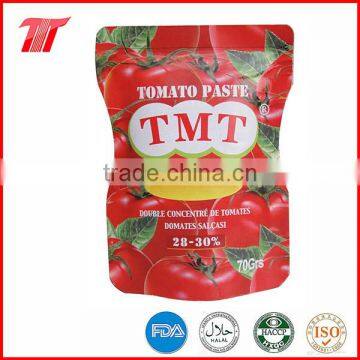 high quality and wholesale sachet tomato paste of TMT brand