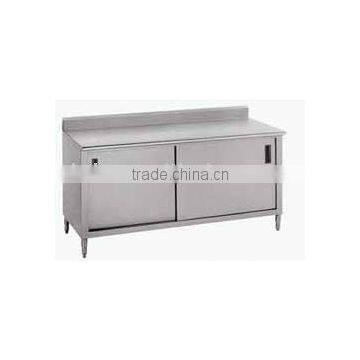 stainless steel kitchen work table with backsplash