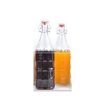 Wholesale Glass oil vinegar bottle with iron lid decorative design