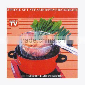 3PCS STEAMER/FRYER COOKER SET