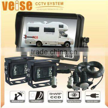 Reversing Camera System for Trailer Motorhome with spiral wraterprof cable