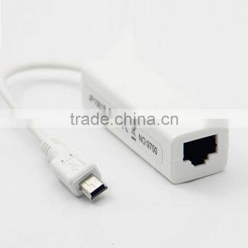 2.0 mini usb con conector rj45 del adaptador support windows 98SE/Me/2000/XP/vista/Linux 2.4/ Mac OS