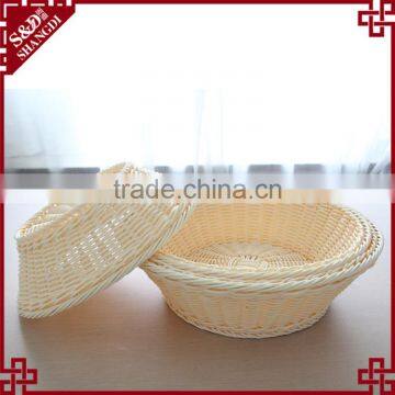Hot Sale High Quality PP Rattan Eco-friendly Handmade Weaving Food Basket Plastic Basket for Supermarket photo-4