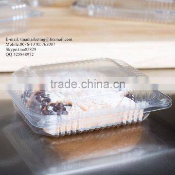 Durable OPS Clear Hinged Plastic Small Oblong Container/ Plastic Bakery Container/ Plastic Food Container for Take Out photo-2