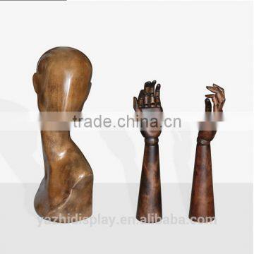 Long Neck Faceless Egg Head Wooden Mannequin for Hat Display photo-2