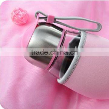 Wholesale Creative Big Belly Penguins Cup Glass Cup Diving Silicone Strap Penguin Tea Glass photo-2