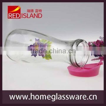 1L Glass Water Bottle With Lid, Juice Bottle photo-2