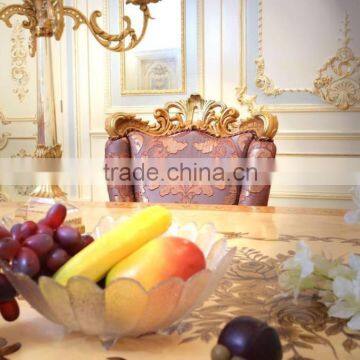 European Dining Room Furniture French Classical New Design Elegant Palace Floral Vivid Wooden Carving Dining Room Table Set photo-4