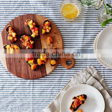 Round Walnut and Sycamore Board cutting board serving board