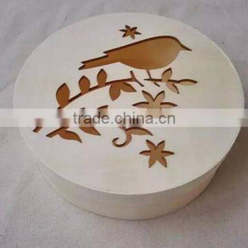 China supplier birch material mini round wooden box