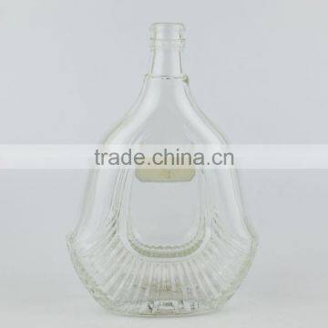 700ml unique shape clear empty vodka glass bottle