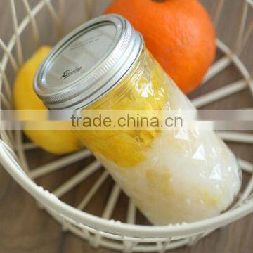 650ml Glass fruit jar with metal lid storage glass jar with lid