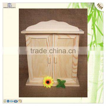 image decorative unfinished door shaped wooden key box holder