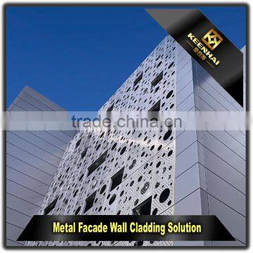 Engraved Curtain Wall Panel Laser Cutting Aluminium Perforated Facade Panel