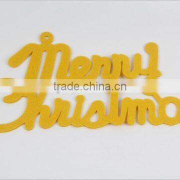 2016 New Non-Woven Yellow English Alphabets Merry Christmas Hanging Ornaments Decoration