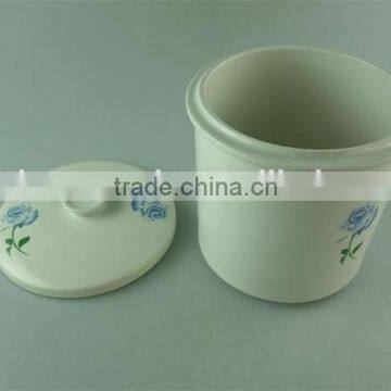 Cheap White Hand Printing Porcelain Stew Pot With Lid photo-2