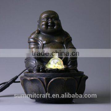 Resin laughing buddha statue laughing buddha water fountain